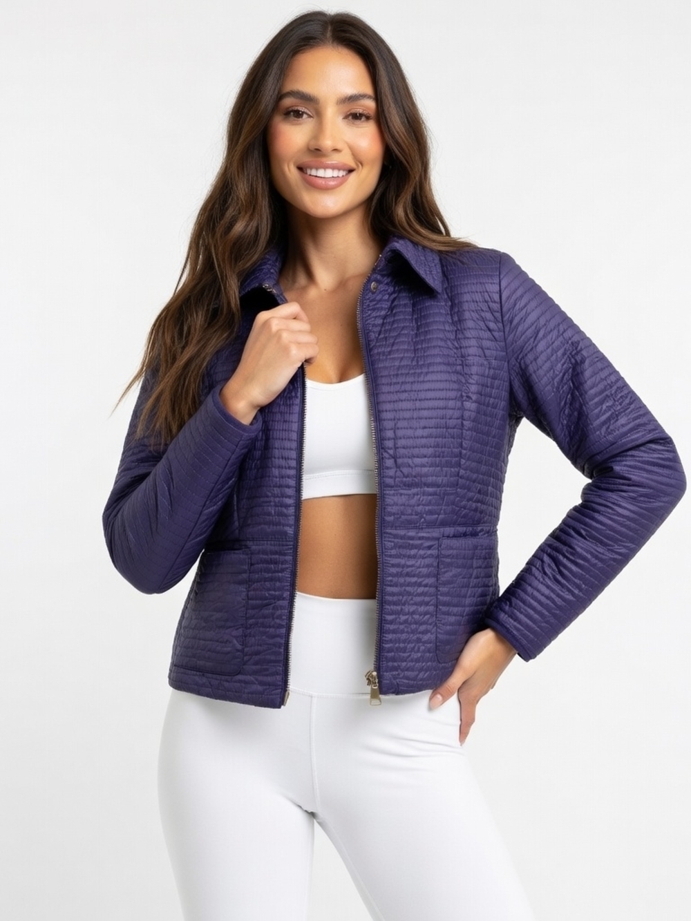 Naranka Quilted Packable Jacket - Purple (SIZE: medium )
